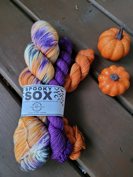 Spooky Sox  - Pumpkin Patchwork Sock Yarn Set