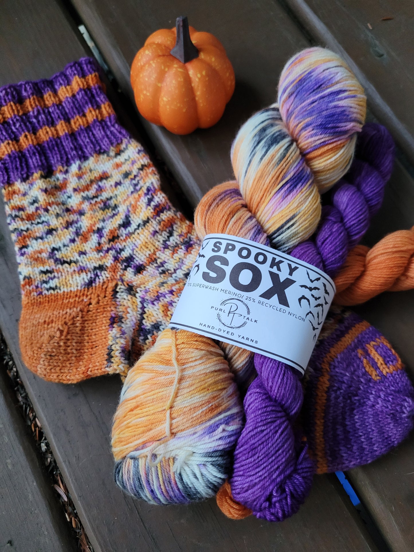 Spooky Sox  - Pumpkin Patchwork Sock Yarn Set